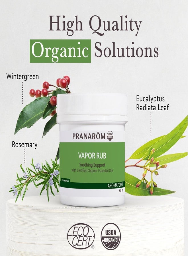 Pranarom USDA Certified Organic Vapor Rub (80ml) with Eucalyptus, Rosemary, & Thyme for Congestion and Sinus Support, Relieve Cough & Congestion, Petroleum Free, Safe for Kids & Adults - Image 3
